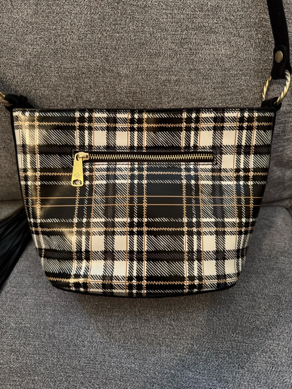 Patricia Nash Black/White Plaid Voletta Crossbody - Picture 2 of 9